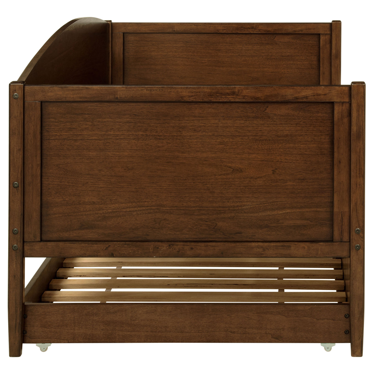 Bozeman Twin Daybed with Trundle - Camelback Silhouette in Medium Walnut Wood โ view 13