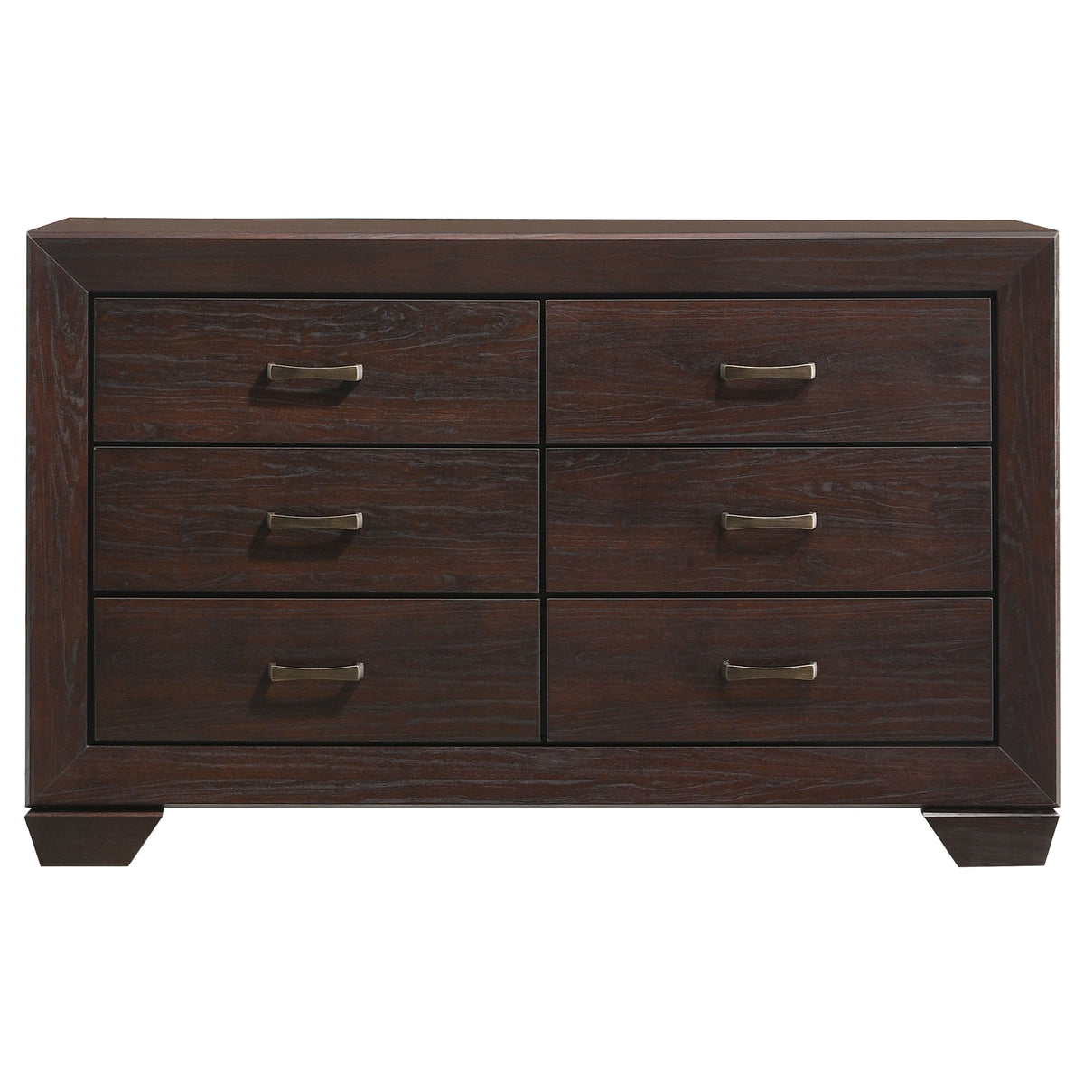 Dorian Upholstered Bedroom Sets - Dark Cocoa Faux Leather Bed with Black Groove Case Pieces, Twin to California King – view 17