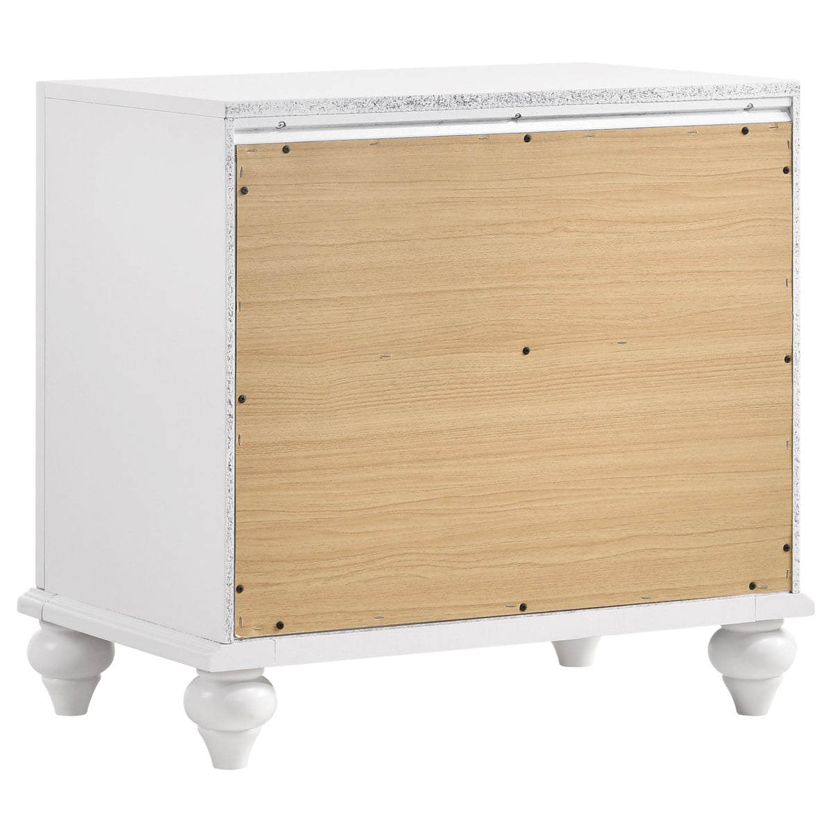 Barzini Crystal-Tufted Wingback Bed & Bedroom Sets - Glam White Velvet with Chrome Nailhead Trim – view 20