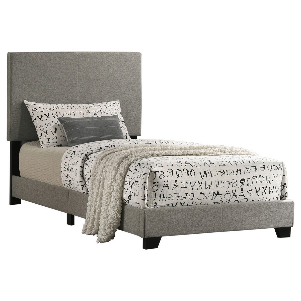 Dorian Upholstered Panel Bed with Padded Headboard - Twin