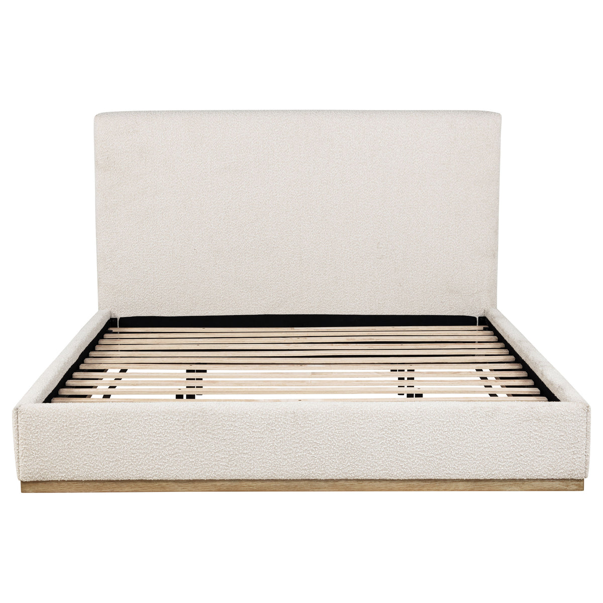 Knox Upholstered Platform Bed with Extra-High Headboard - Cream Boucle, Queen or Eastern King โ view 11
