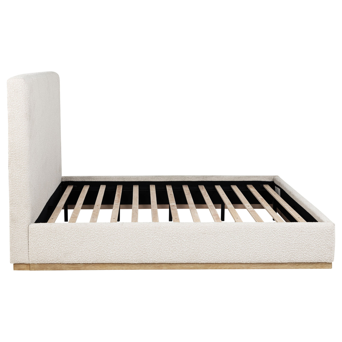 Knox Upholstered Platform Bed with Extra-High Headboard - Cream Boucle, Queen or Eastern King โ view 13