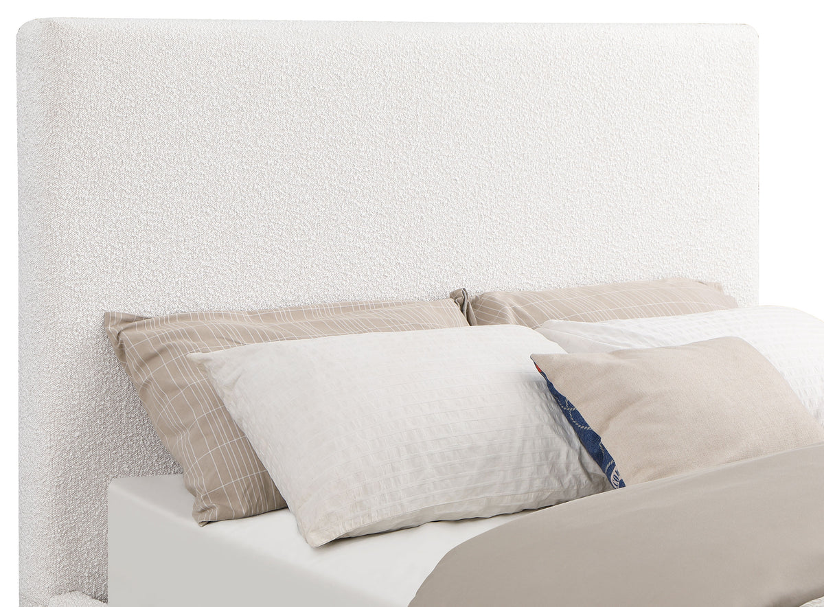 Knox Upholstered Platform Bed with Extra-High Headboard - Cream Boucle, Queen or Eastern King โ view 7