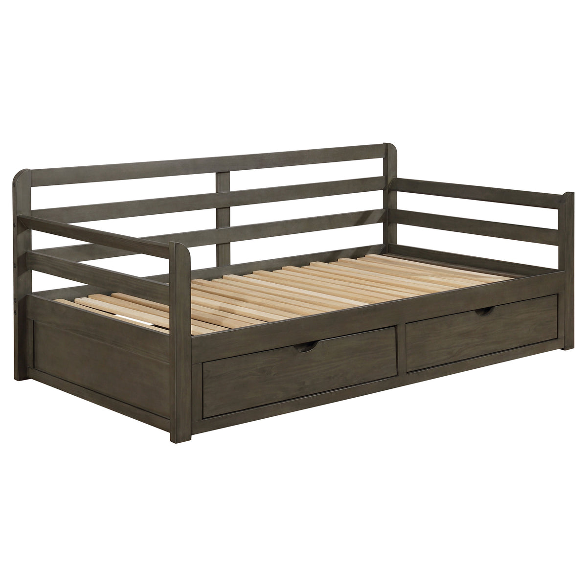 Sorrento Twin XL Storage Daybed with Extension Trundle - 2 Drawers, Grey Wood – view 4