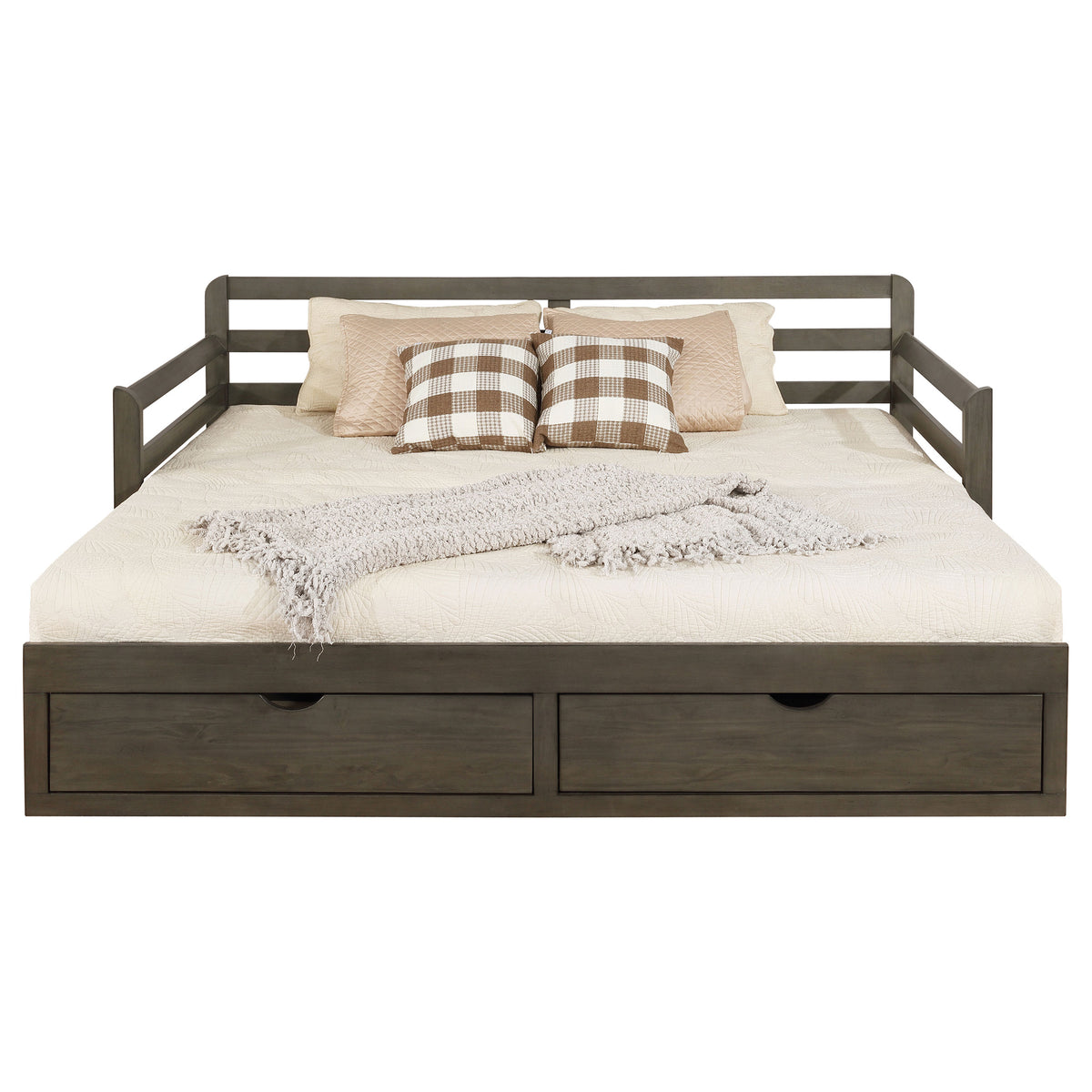 Sorrento Twin XL Storage Daybed with Extension Trundle - 2 Drawers, Grey Wood – view 18