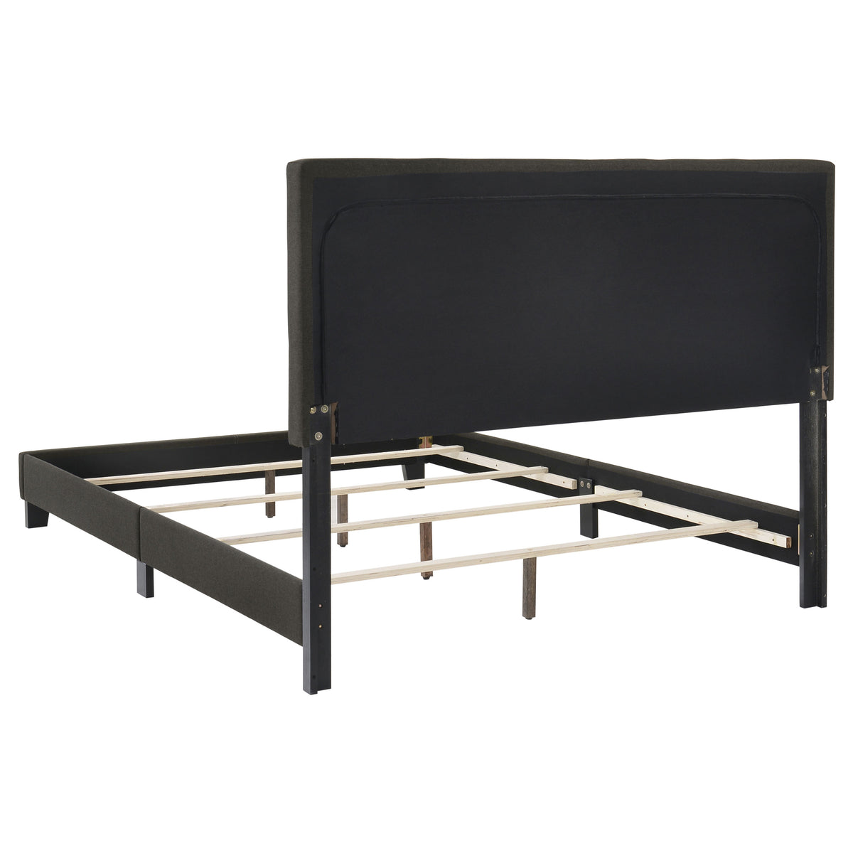 Mapes Upholstered Panel Bed with Button-Tufted Headboard - Charcoal Fabric, Twin to Eastern King – view 19