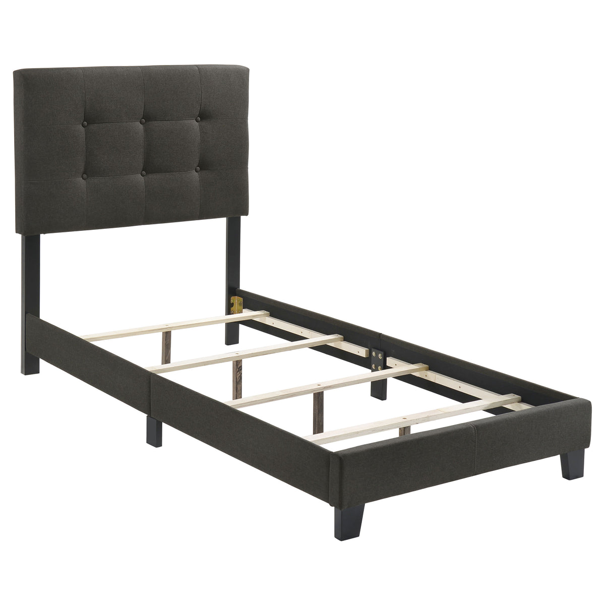 Mapes Upholstered Panel Bed with Button-Tufted Headboard - Twin