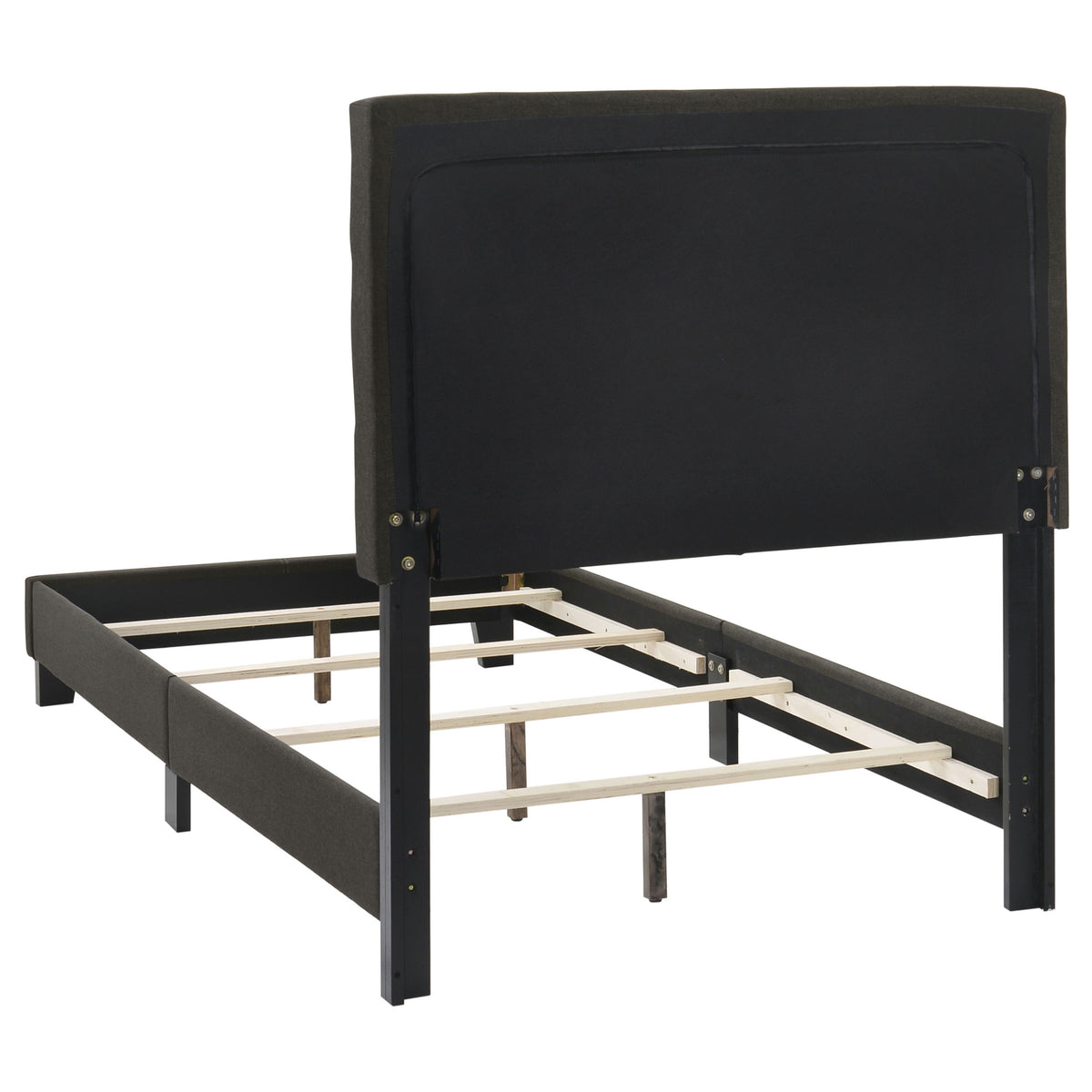 Mapes Upholstered Panel Bed with Button-Tufted Headboard - Charcoal Fabric, Twin to Eastern King – view 10