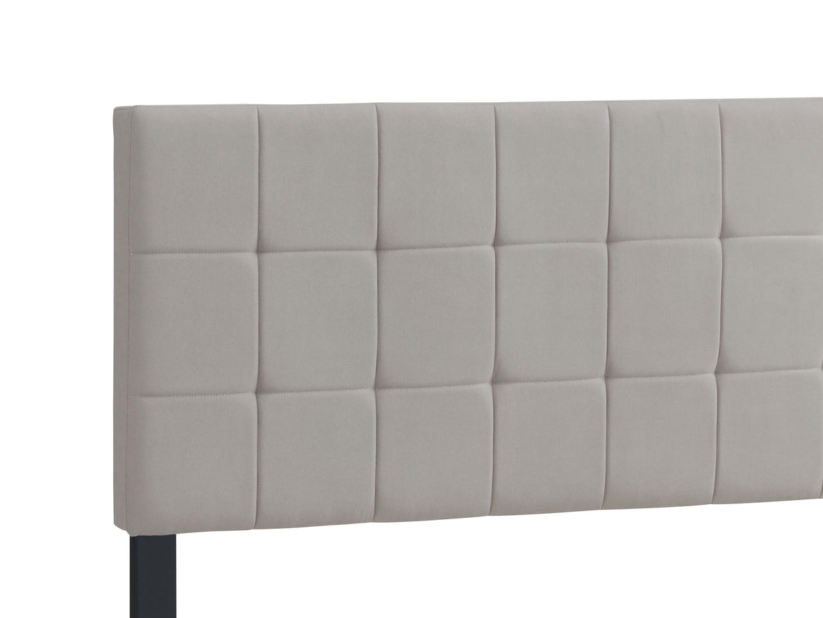Fairfield Upholstered Panel Bed with Grid Tufting - Contemporary Beige Fabric, Queen or Eastern King – view 13