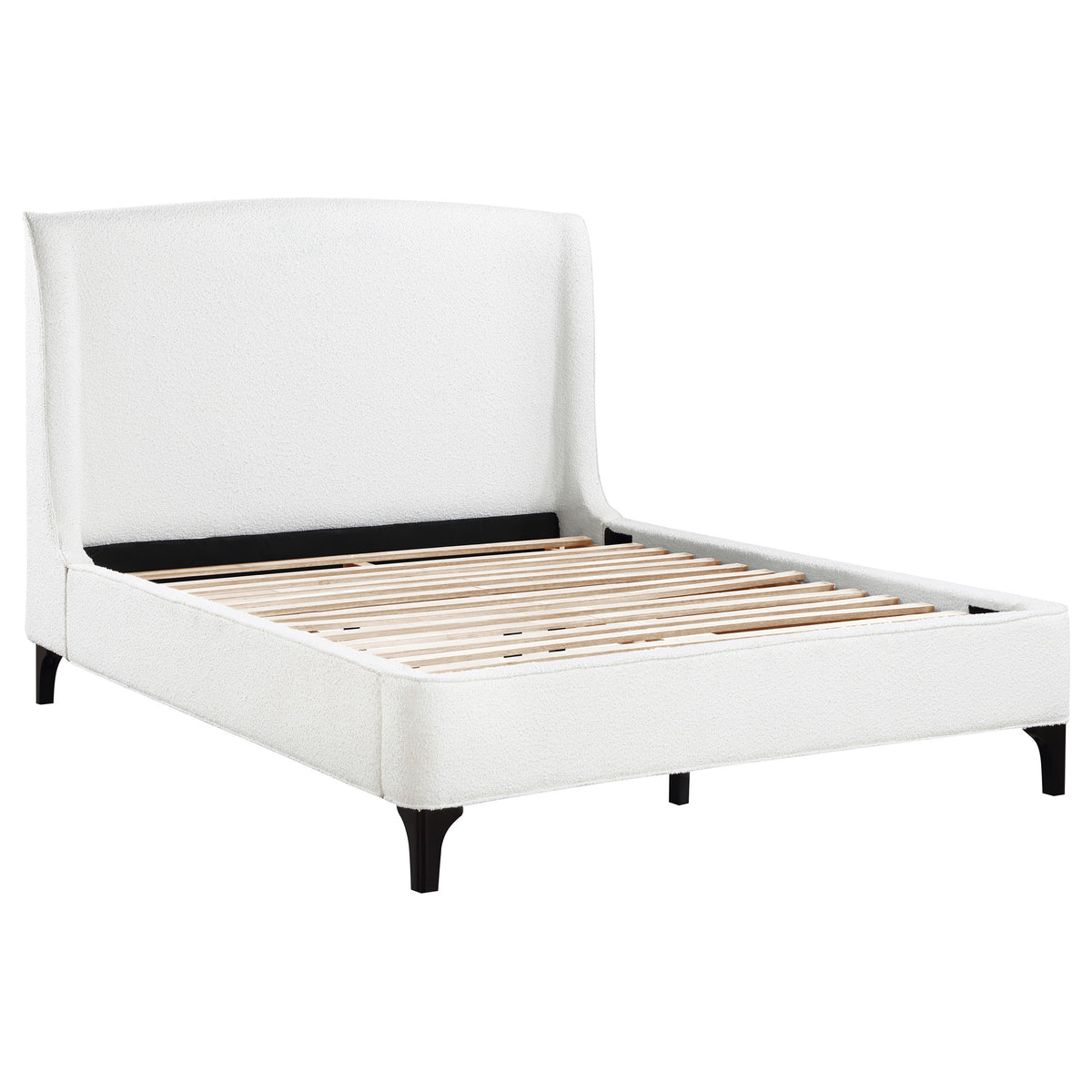 Mosby Boucle Wingback Platform Bed - Eastern King