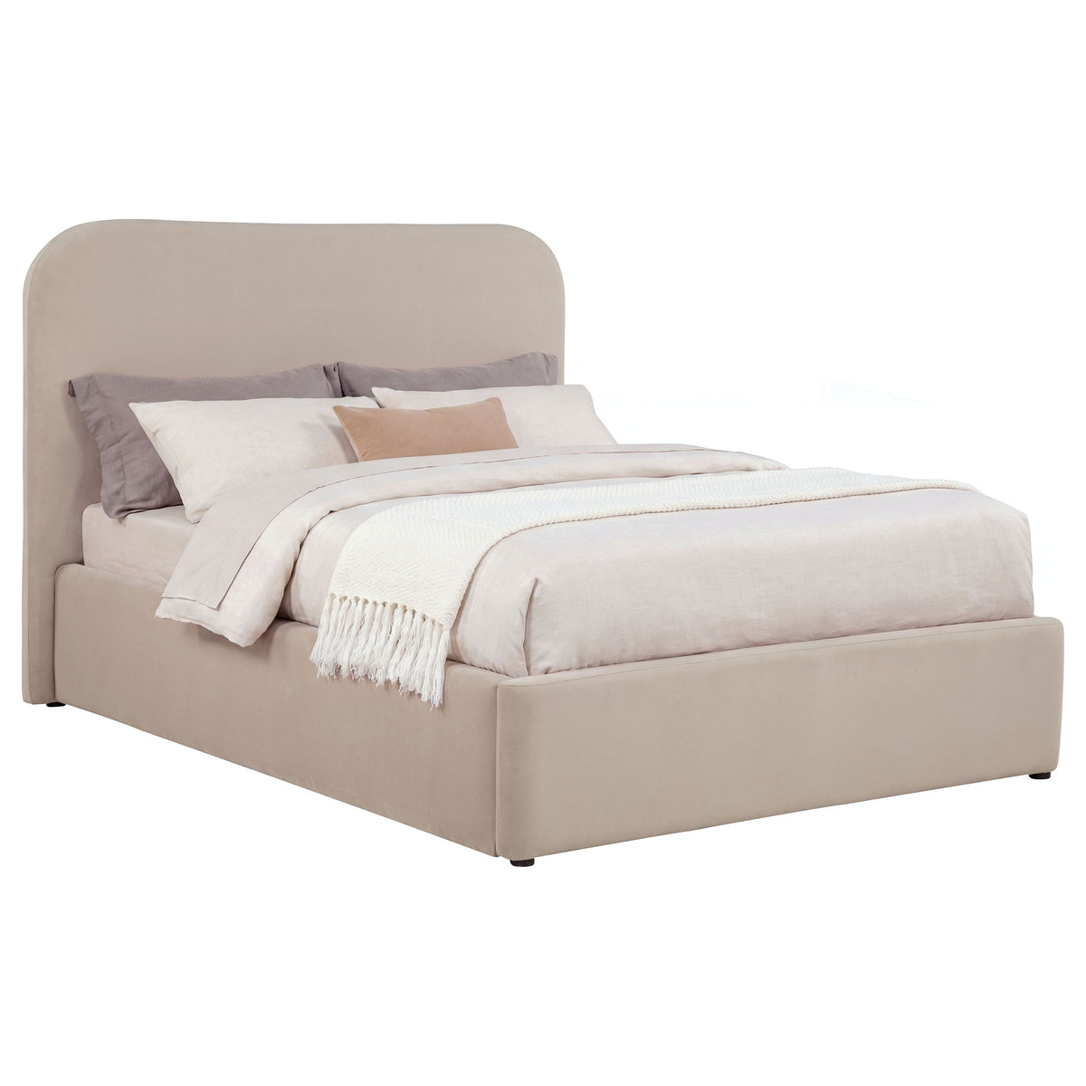 Anders Upholstered Lift-Top Storage Platform Bed - Gas-Lift Hidden Storage in Beige or Chocolate – view 8