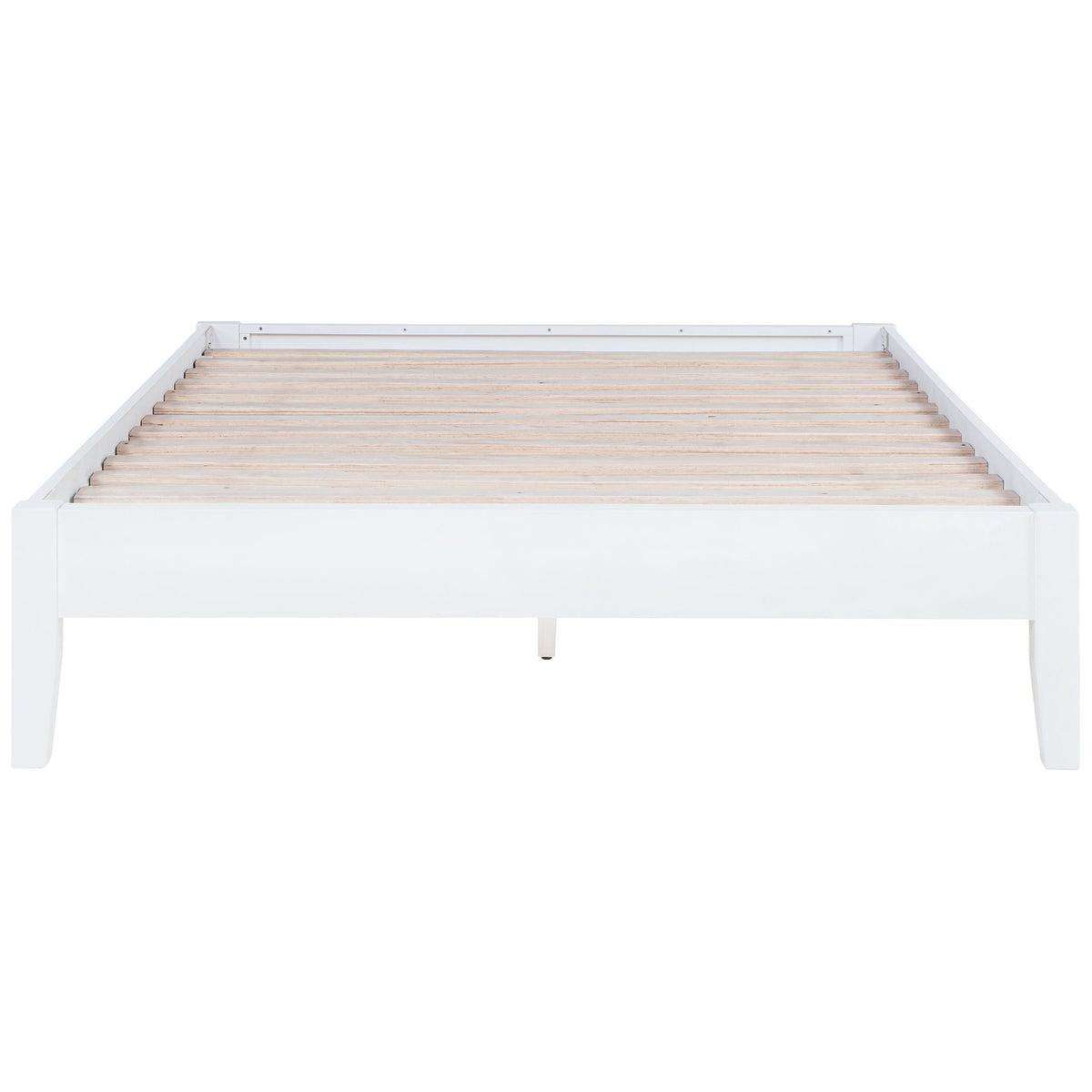 Hounslow Universal Platform Bed Frame - Fully Slatted, Headboard-Ready White Wood, Twin to California King – view 18