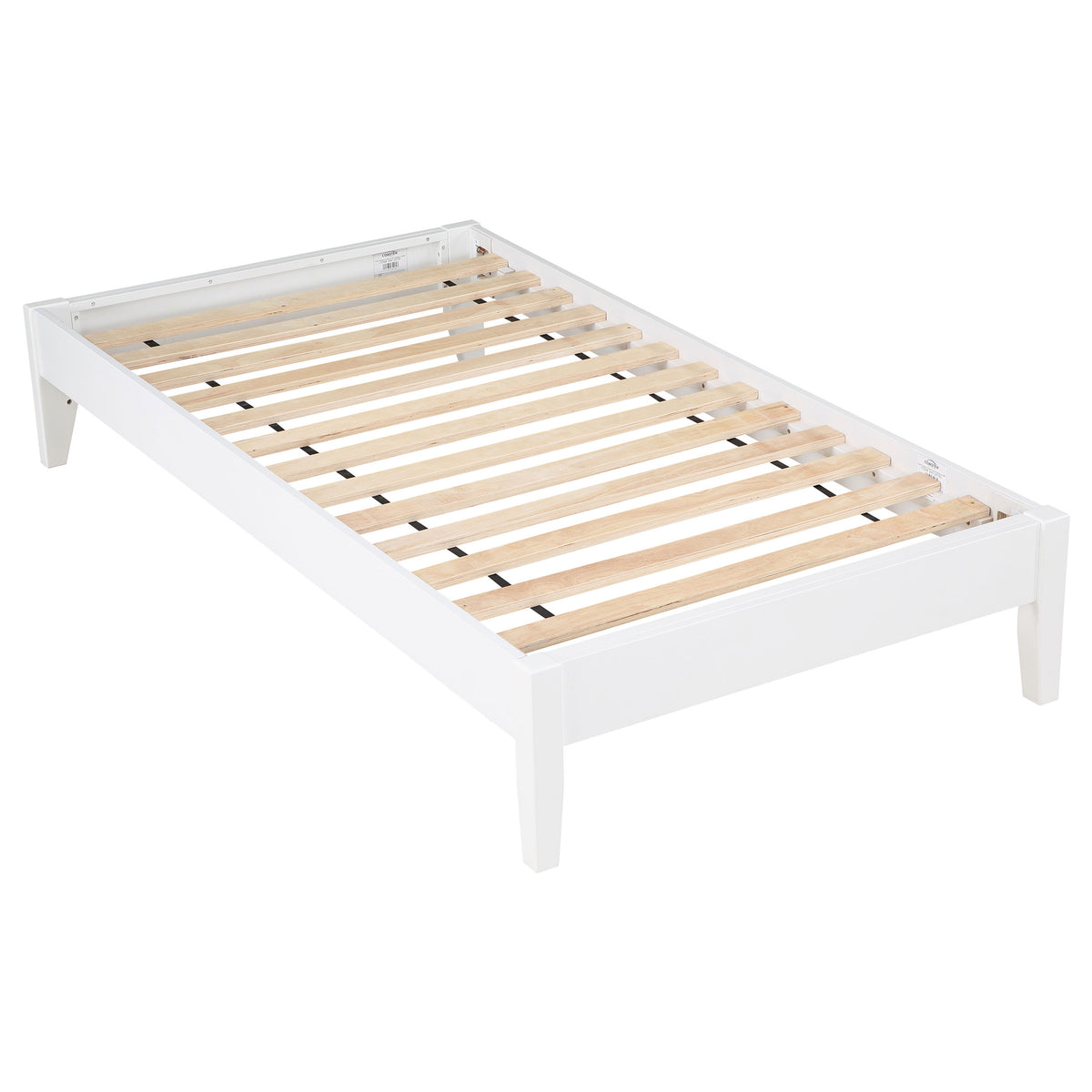 Hounslow Universal Platform Bed Frame - Fully Slatted, Headboard-Ready White Wood, Twin to California King – view 12