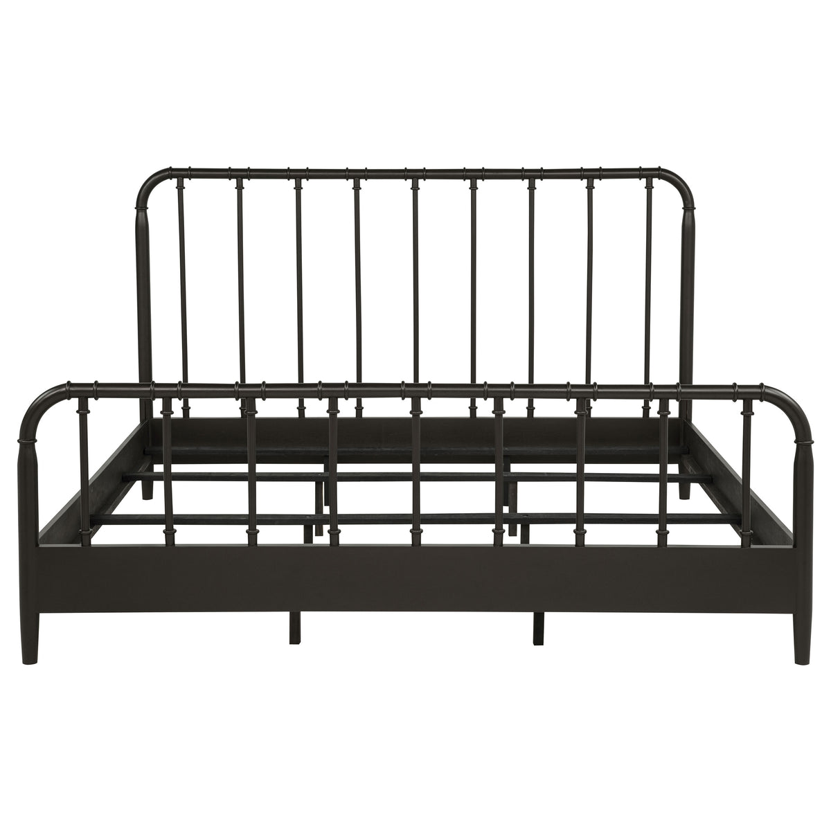 Rocco Open Frame Bed with Water Pipe-Inspired Wood Design - Eastern King