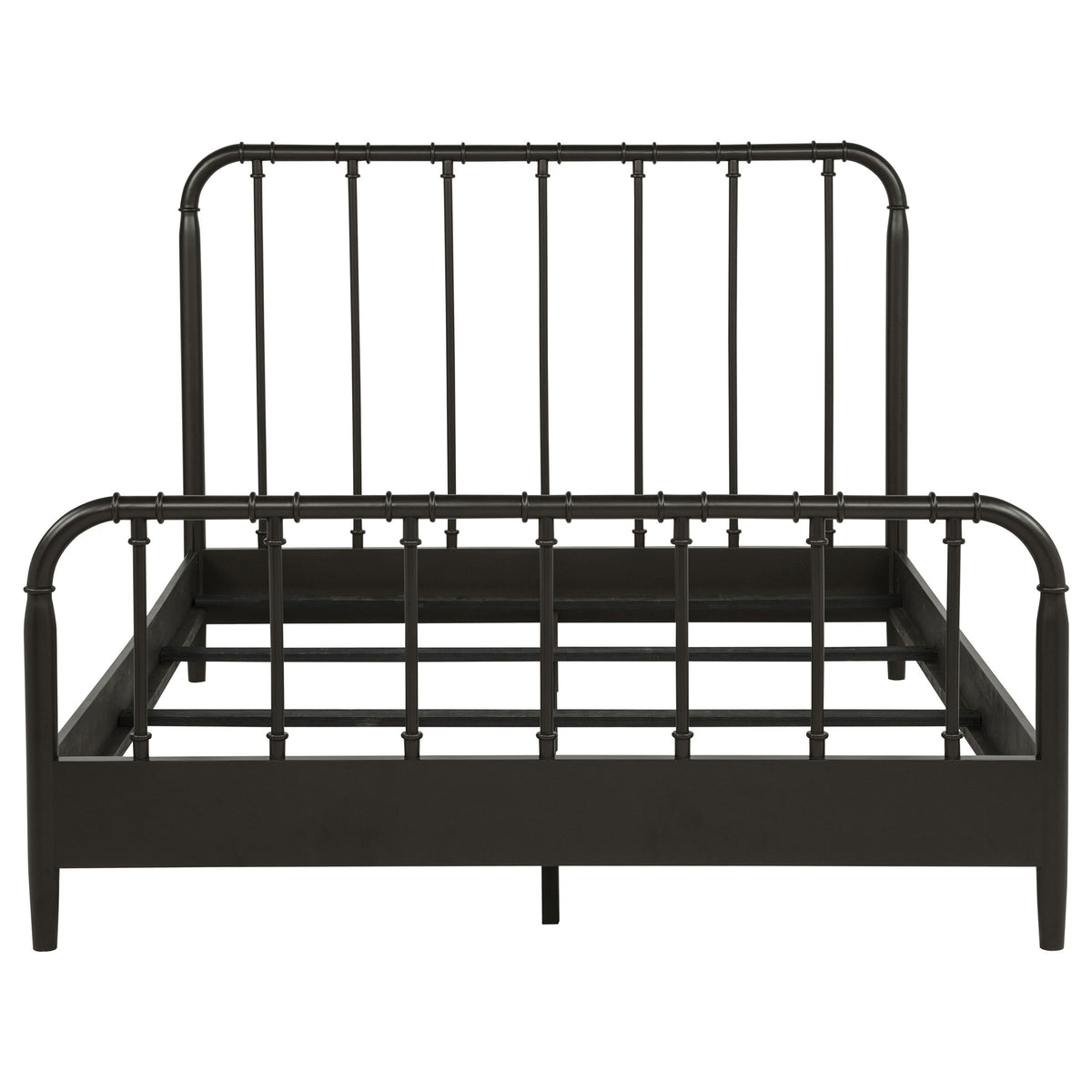 Rocco Open Frame Bed with Water Pipe-Inspired Wood Design - Dark Bronze, Twin to Eastern King – view 11