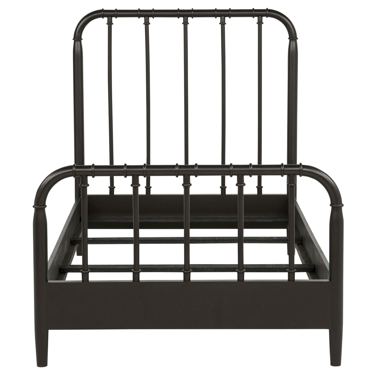 Rocco Open Frame Bed with Water Pipe-Inspired Wood Design - Dark Bronze, Twin to Eastern King – view 5