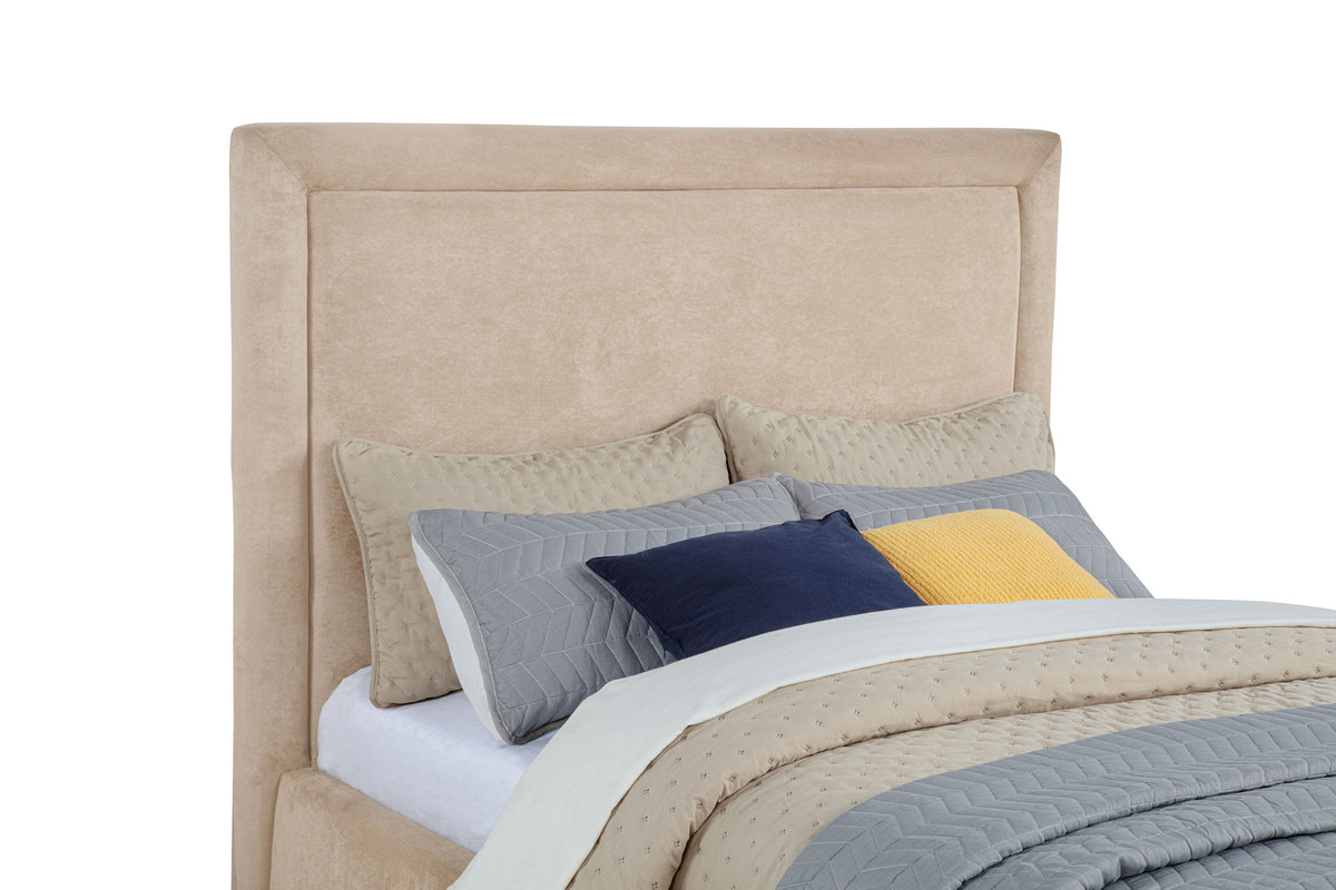 Lawson Upholstered Platform Bed - Clean Panel Headboard in Light Saddle or Mushroom, Full to Eastern King – view 17
