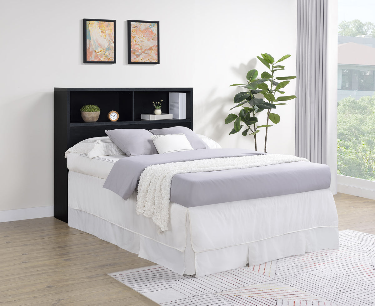 Westpark Bookcase Headboard & Storage Wall Sets - Black with USB Charging Nightstands, Twin to Queen – view 18