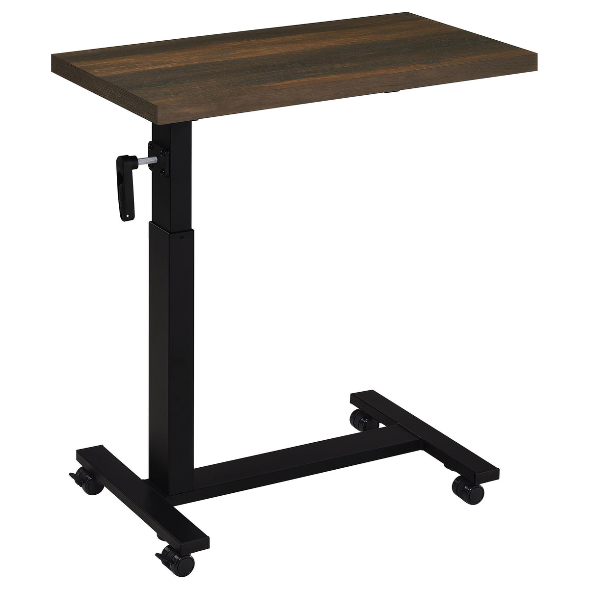 Westpark Height-Adjustable Mobile C-Table - Dark Pine Top on Matte Black Steel Base for Bedside Use – view 4