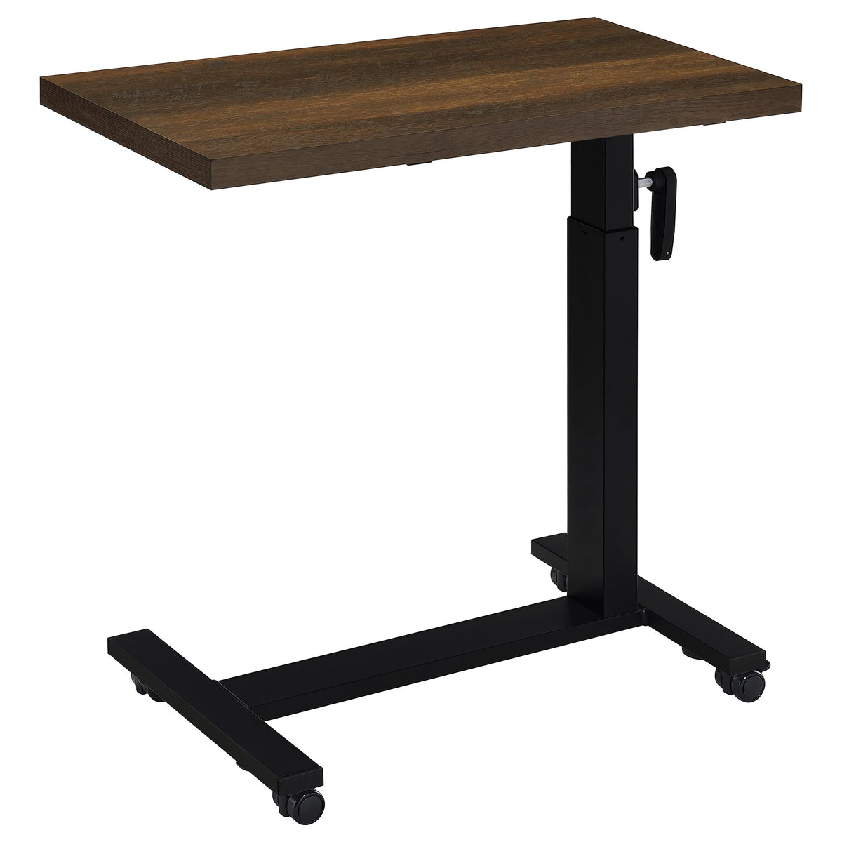 Westpark Height-Adjustable Mobile C-Table - Dark Pine Top on Matte Black Steel Base for Bedside Use – view 9