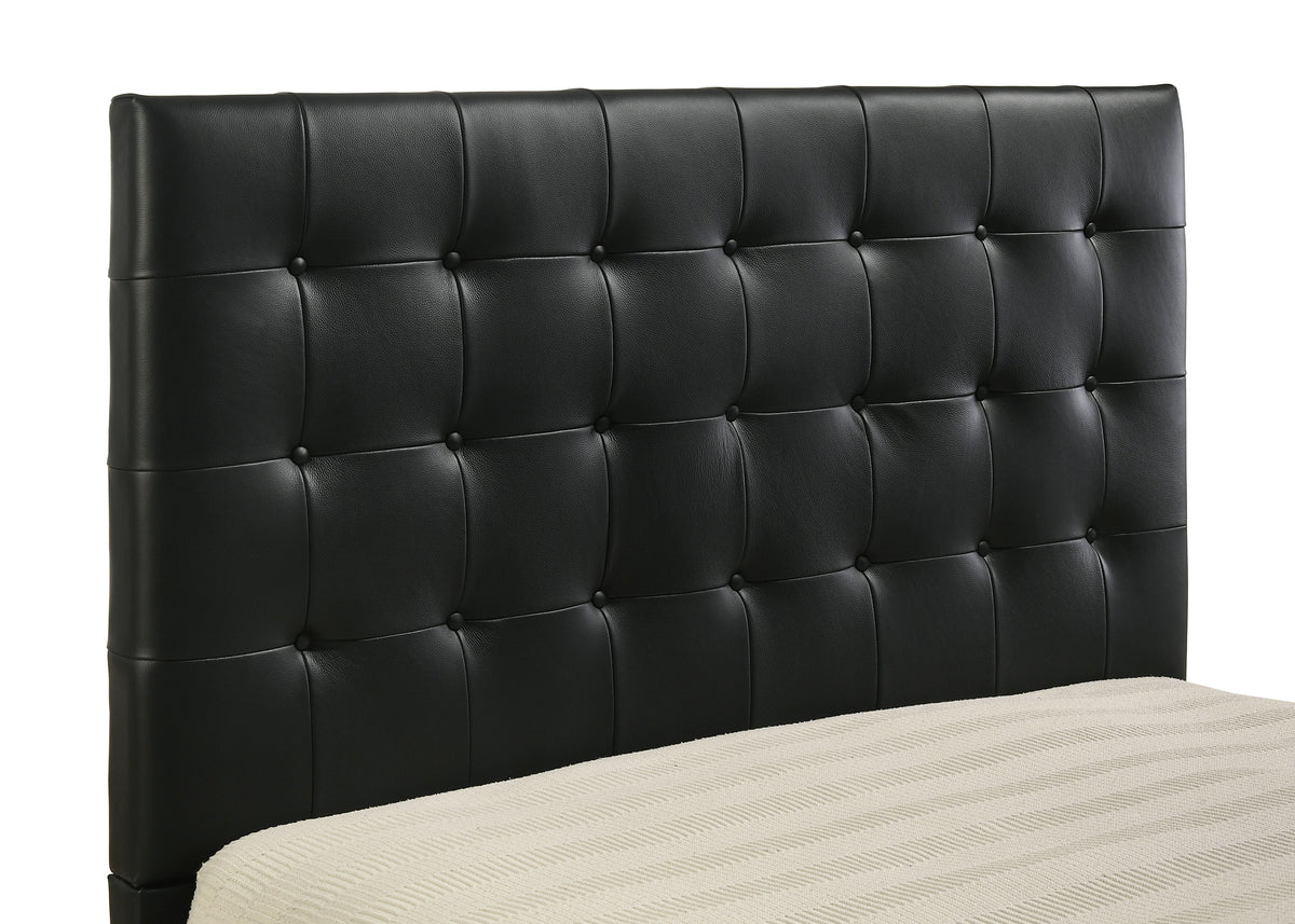 Medley Genuine Leather Platform Bed - Grid-Tufted Headboard in Black or Tan, Queen & Eastern King – view 10