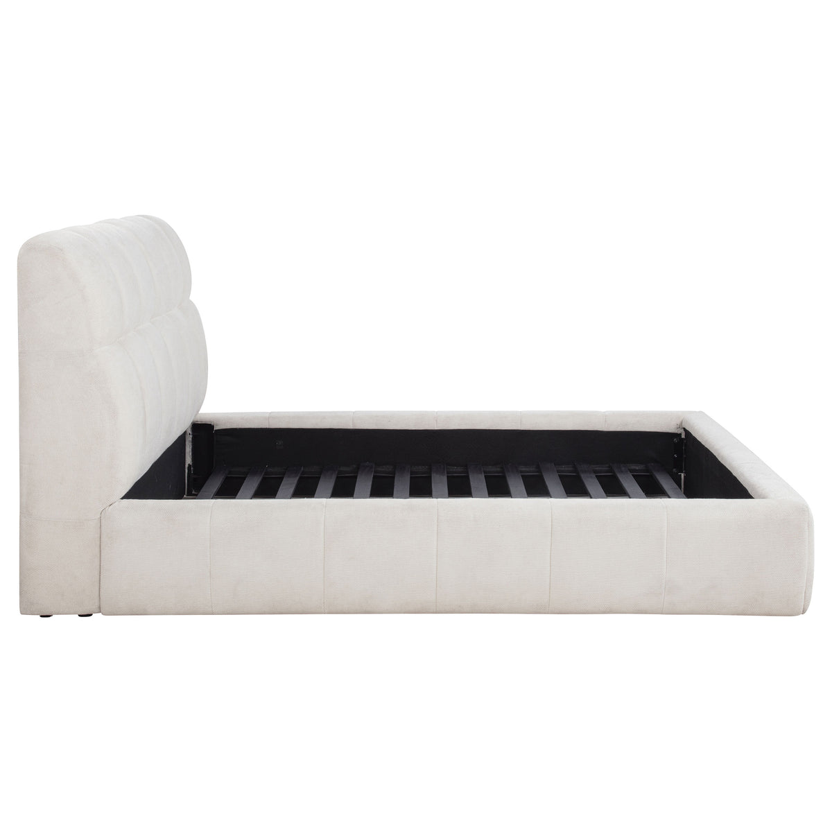 Nollet Channel-Tufted Upholstered Platform Bed - 48" Headboard in Cream or Grey, Queen to California King – view 16