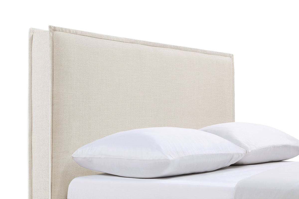 Izzy Upholstered Panel Headboard - Flange Border in Sand Fabric, Twin, Queen/Full or King – view 17