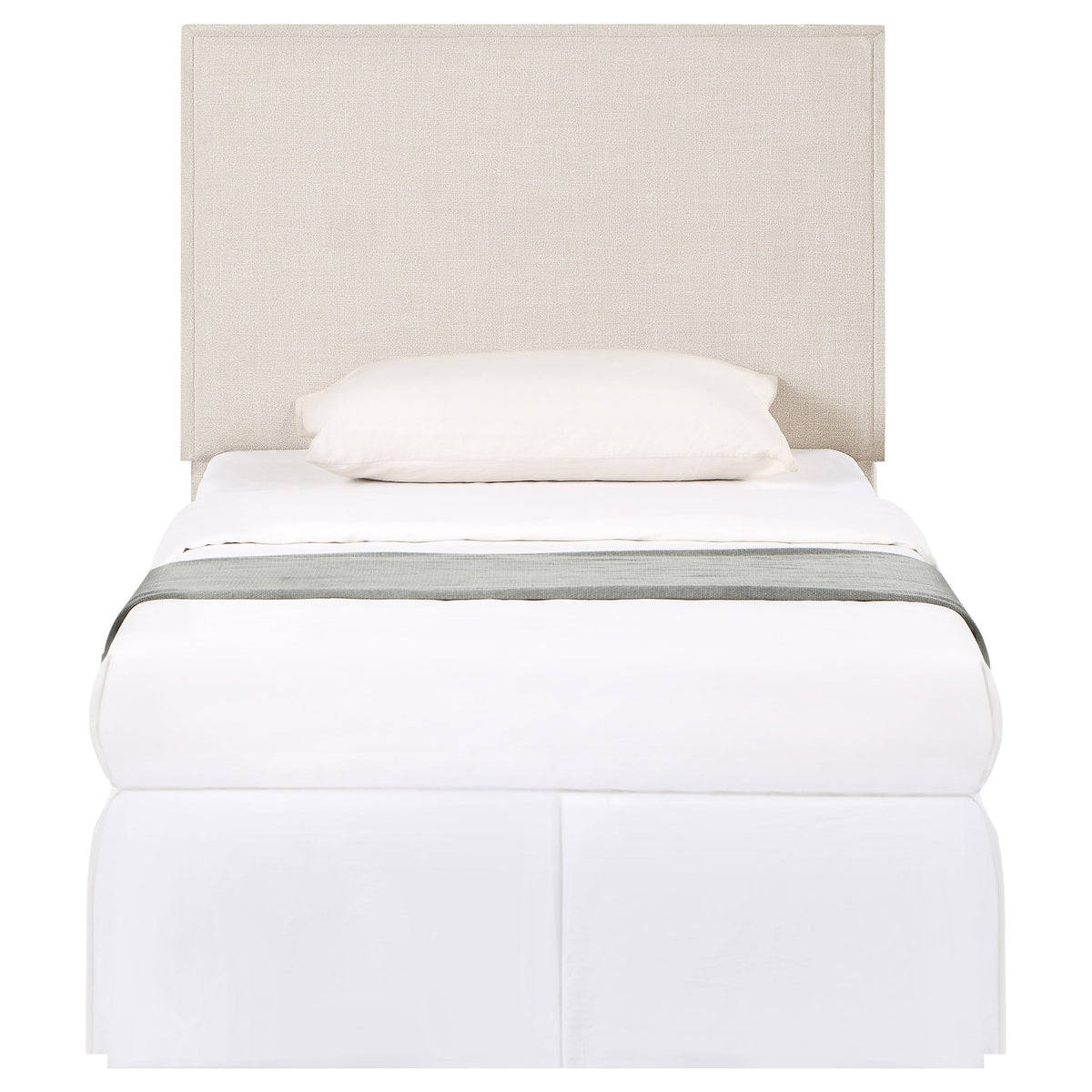 Izzy Upholstered Panel Headboard - Flange Border in Sand Fabric, Twin, Queen/Full or King – view 7
