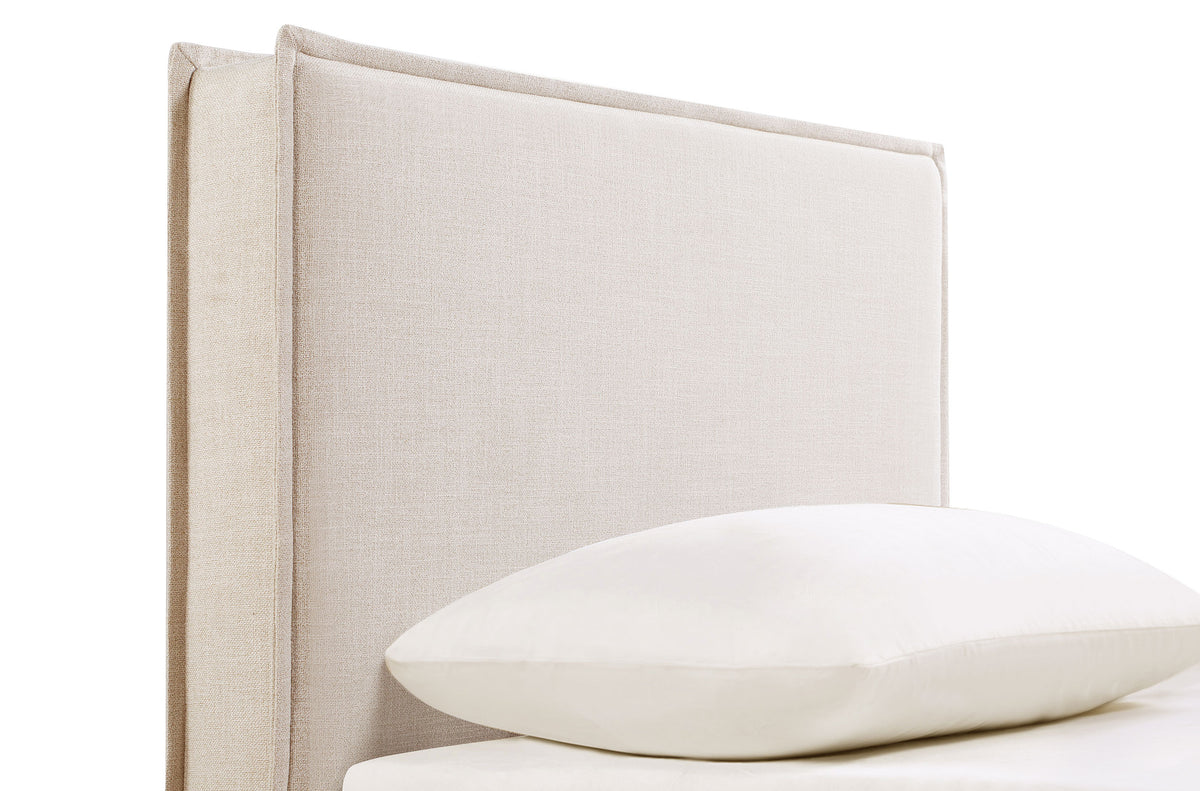 Izzy Upholstered Panel Headboard - Flange Border in Sand Fabric, Twin, Queen/Full or King – view 10