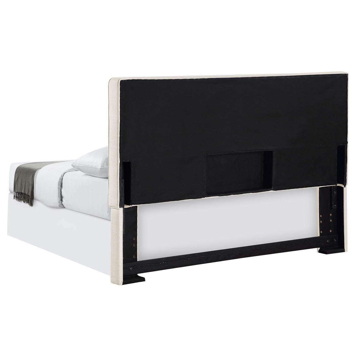 Kosmo Upholstered Panel Headboard with Self-Welt Trim - Sand Fabric, Twin, Queen/Full or King – view 16