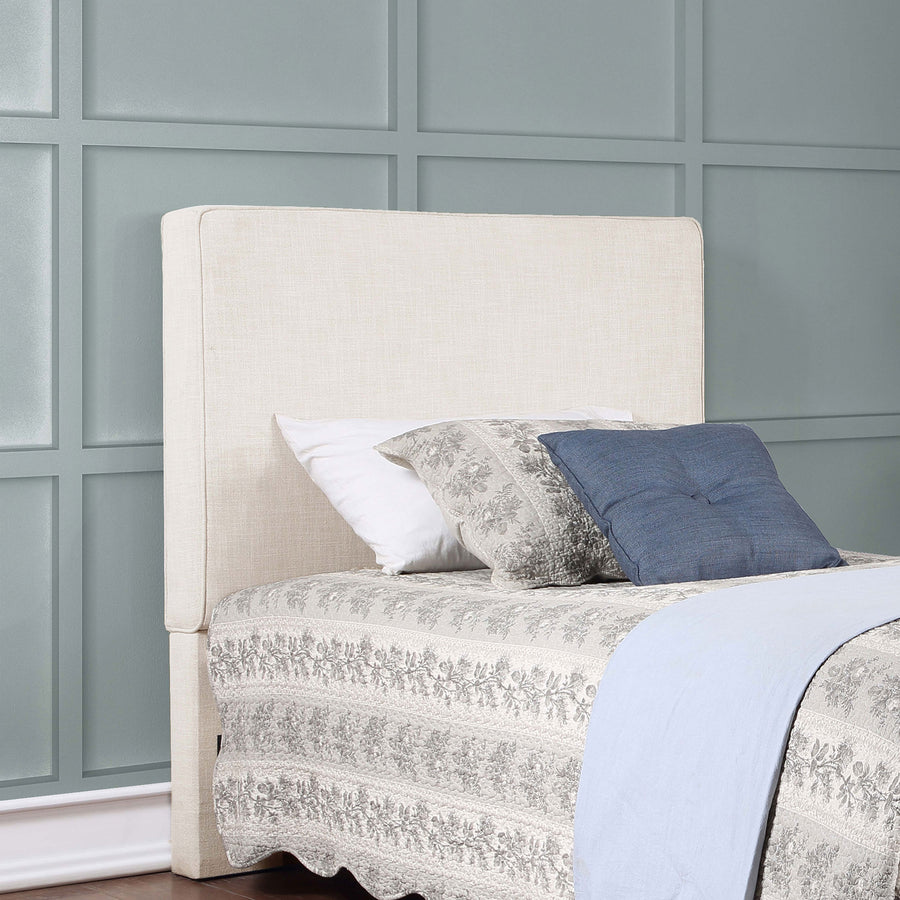 Kosmo Upholstered Panel Headboard with Self-Welt Trim - Sand Fabric, Twin, Queen/Full or King