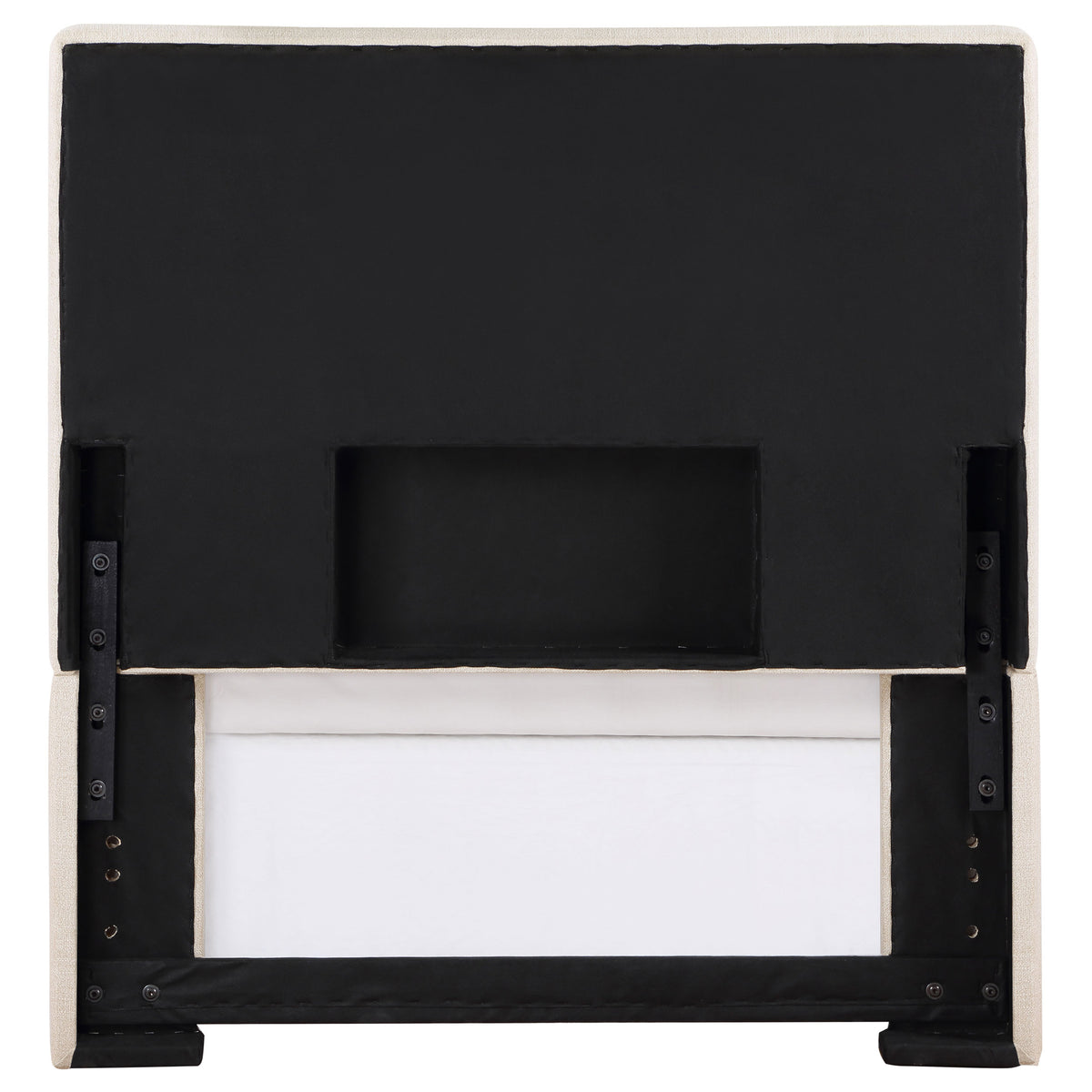 Kosmo Upholstered Panel Headboard with Self-Welt Trim - Sand Fabric, Twin, Queen/Full or King – view 9
