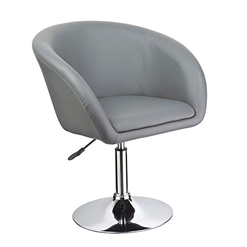 Faux Leather Swivel Coffee Chair in Red/Chrome Legs - angle view
