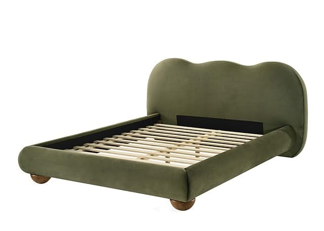 Finamore Upholstered Platform Bed with Camel-Back Headboard – view 3
