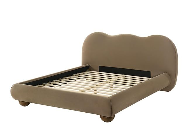Finamore Upholstered Platform Bed with Camel-Back Headboard – view 3