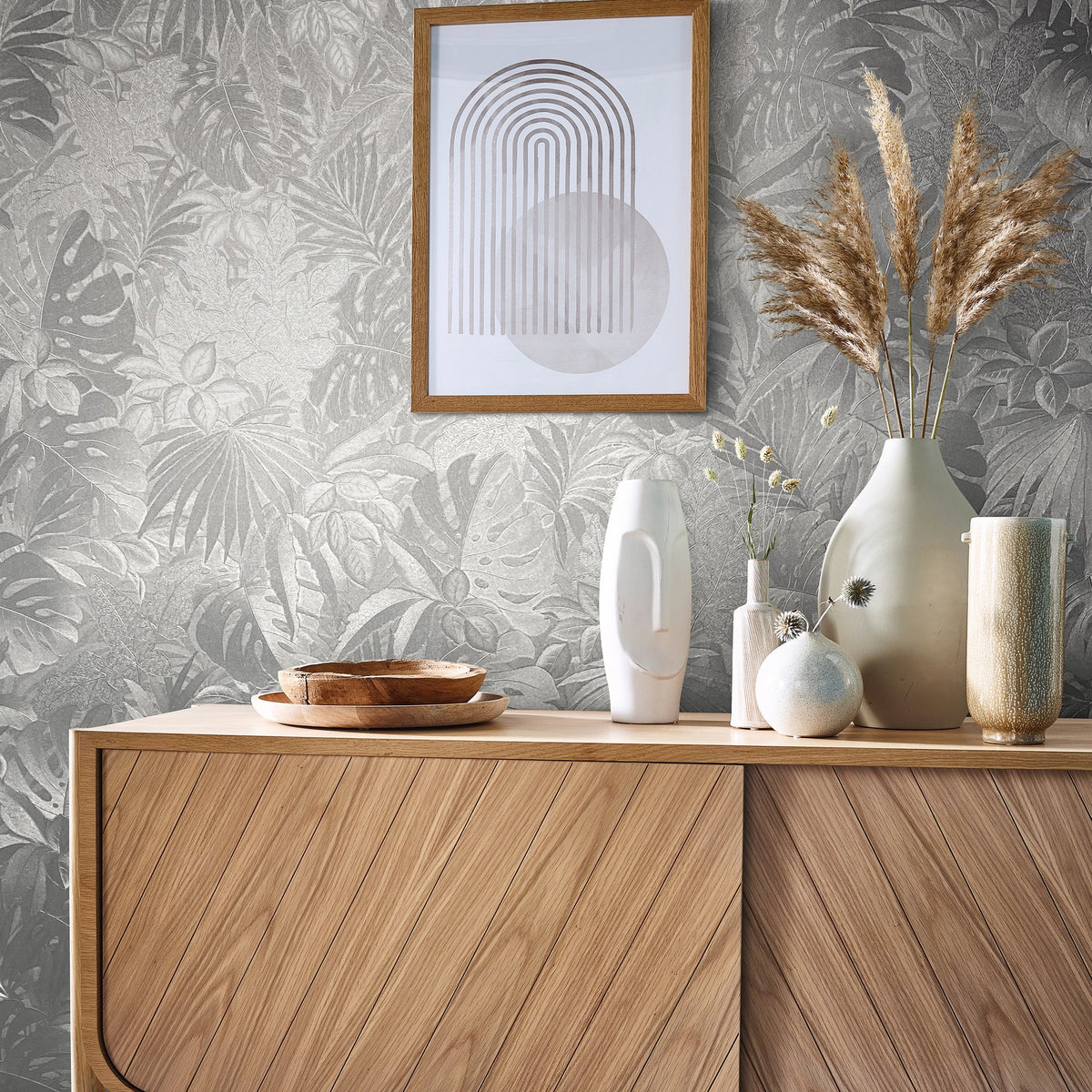 Galerie Eden Metallic Jungle Leaves Wallpaper