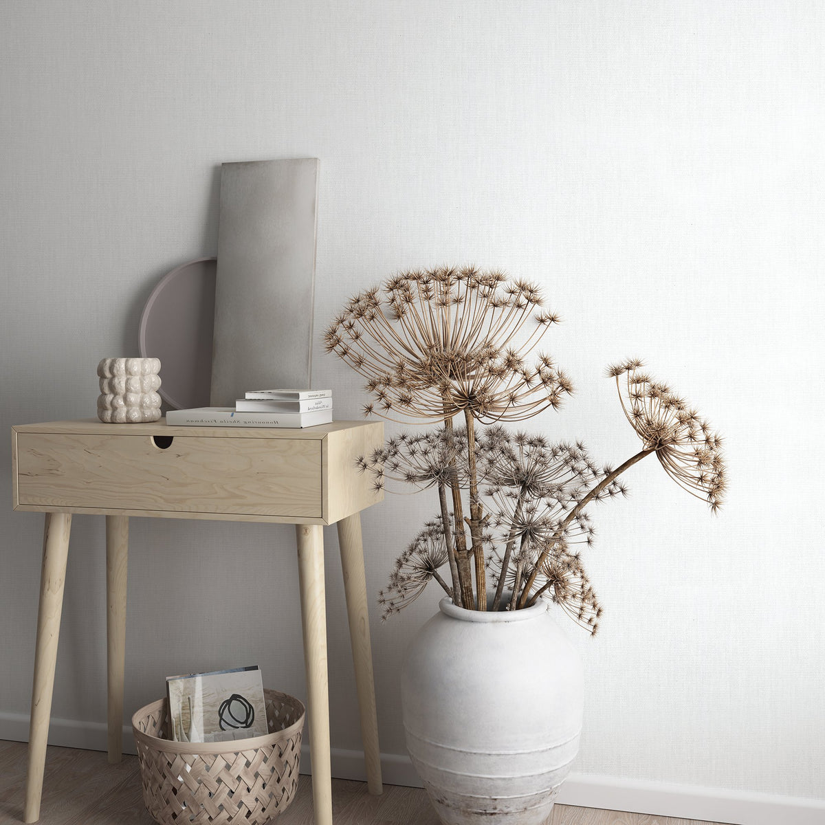 Galerie The New Textures Linen Silver Grey EN 10 Wallpaper