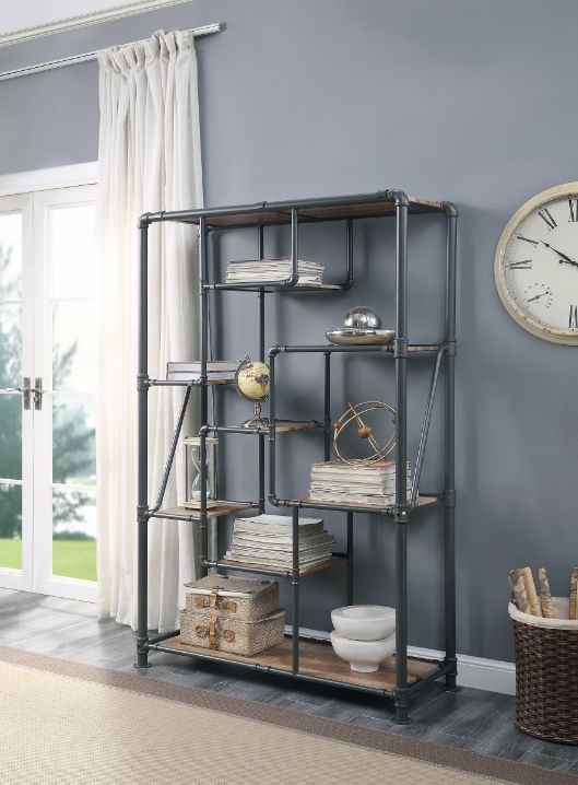 Brantley Industrial Pipe Full Bed, Bookshelf & Wall Rack