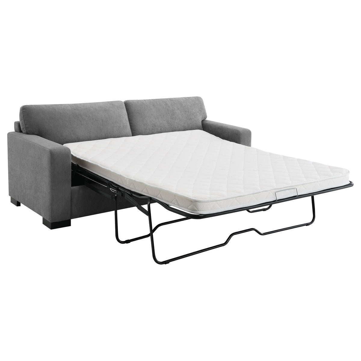 Simpson Track Arm Sleeper Sofa with Queen Mattress - Light Grey Fabric with Pocket Coil Seating – view 4