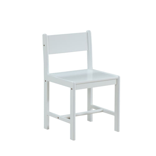Ragna Slat Back Chair - Solid Wood Armless Desk & Dining Chair in White