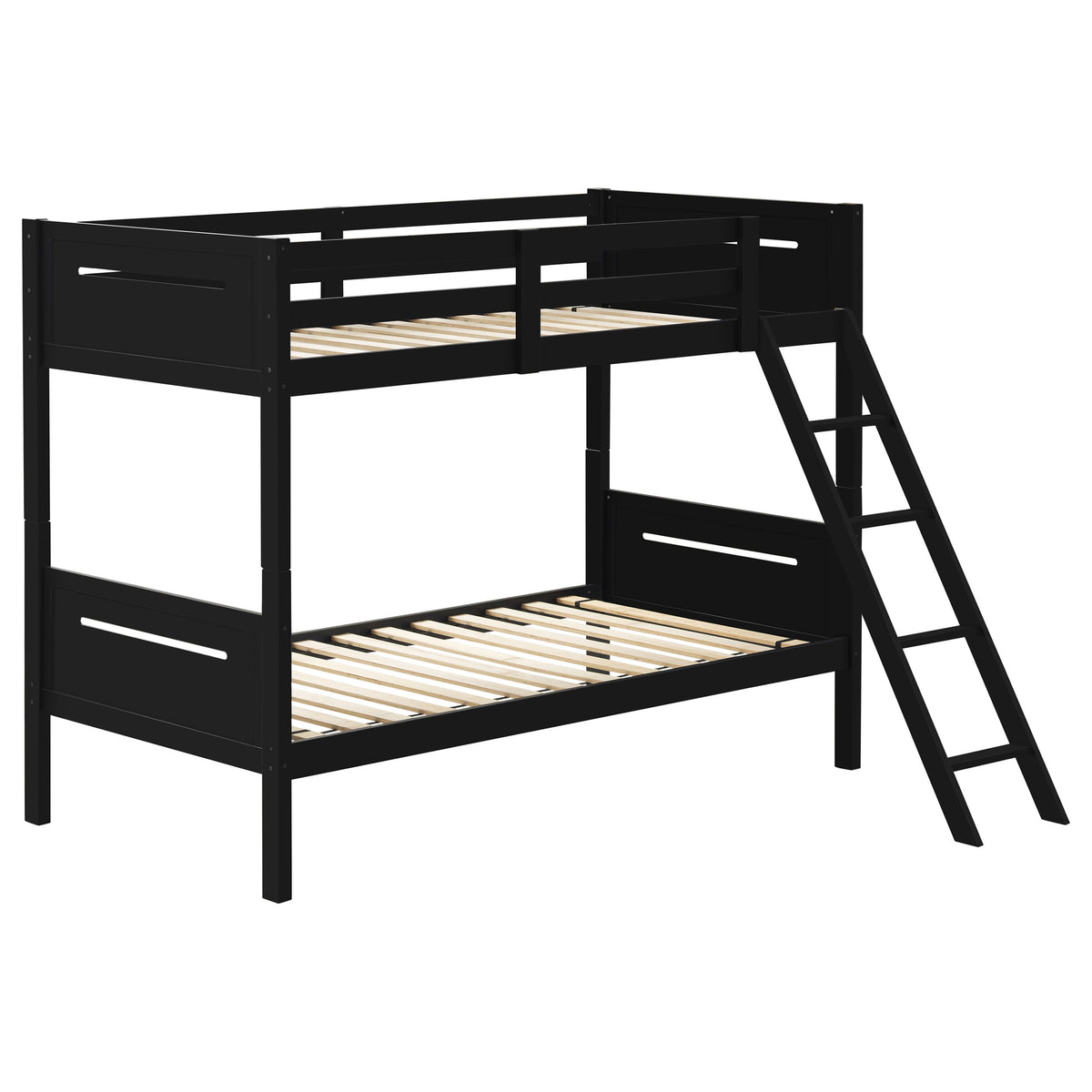 Littleton Wood Bunk Bed - Twin over Twin / Black