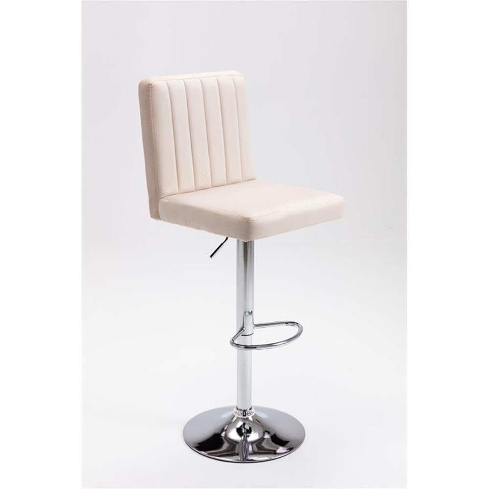 Yorkie Velvet Upholstered Modern Swivel Bar Stool in Beige
