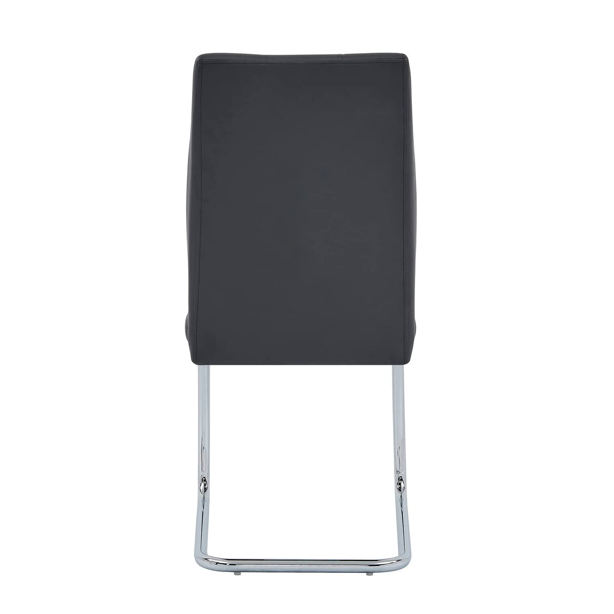 Upholstered Contemporary Faux Leather Side Chairs Black - angle view