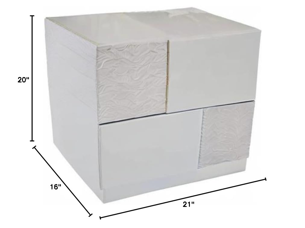 Naple 2-Drawer Poplar Wood Bedroom Nightstand in Gray/Silver Line - side view