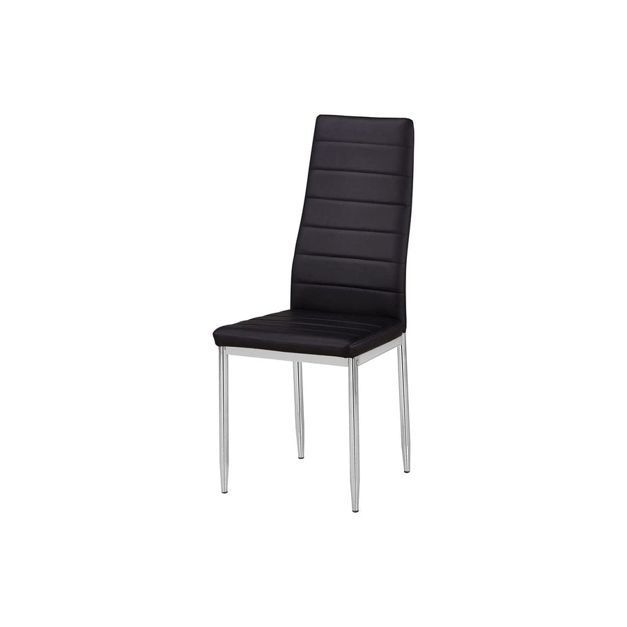 Trina Parson Dining Chairs with High Solid Back, Set of 2 - Modern & White Faux Leather