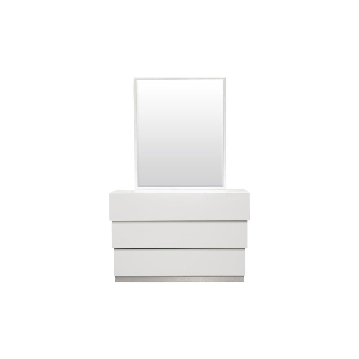 5-Piece Florence White Lacquer and Gray Leather Headboard Bed Set, California King - side view