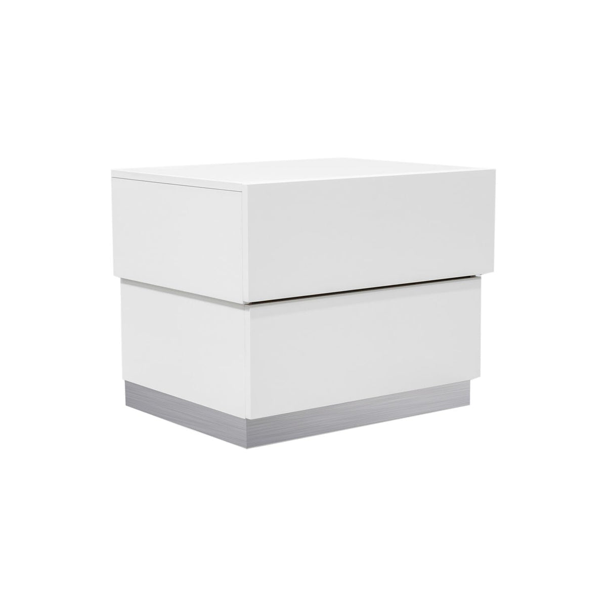 5-Piece Florence White Lacquer and Gray Leather Headboard Bed Set, California King - detail view