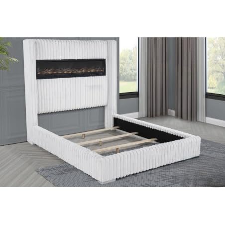 Uphoria California King Velvet Bed with Fireplace