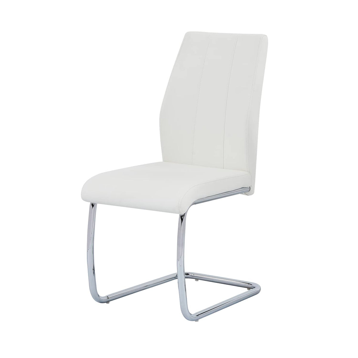 Upholstered Contemporary Faux Leather Side Chairs White