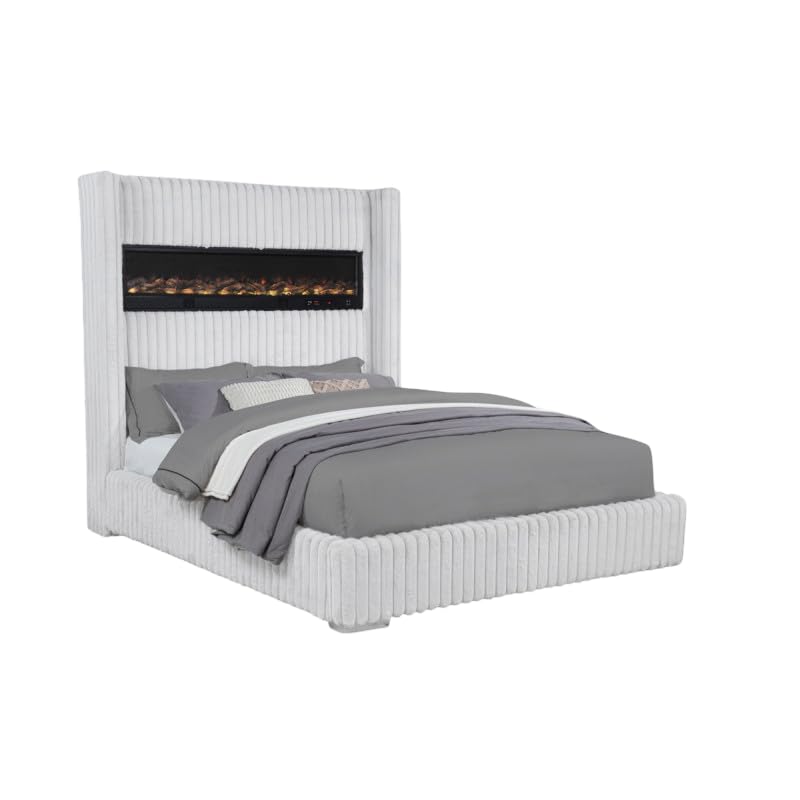 Uphoria California King Velvet Bed with Fireplace